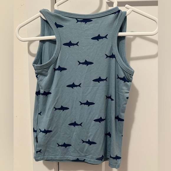 Kyte Baby Blue Sharks Toddler Tank Top 2T 100% Bamboo - Picture 4 of 4